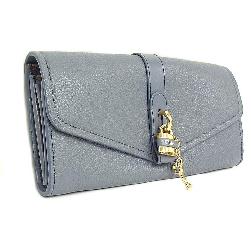Chloe クロエ 二つ折り長財布 レザー ABY アビー パドロックチャーム 