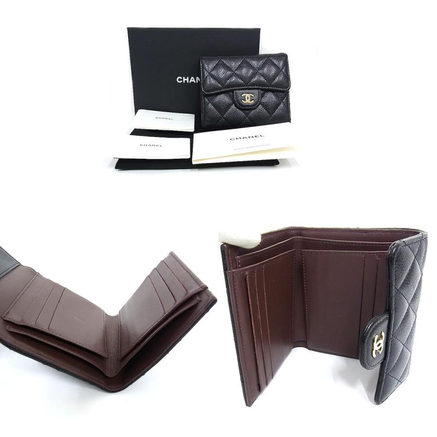 CHANEL（シャネル） 三つ折り財布 キャビアスキン AP0231 ブラック
