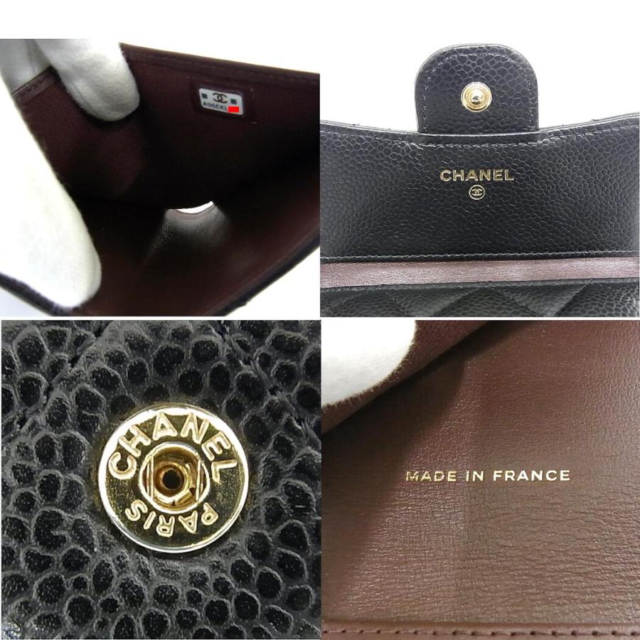 CHANEL（シャネル） 三つ折り財布 キャビアスキン AP0231 ブラック