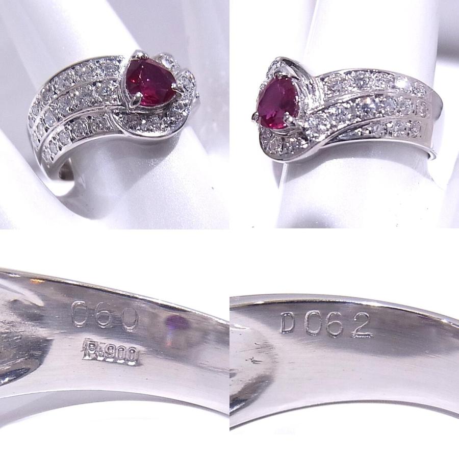 指輪　Pt900　プラチナ ノーブランド　リング　ルビー　ダイヤ 【中古】【程度A+】【極上美品】の画像