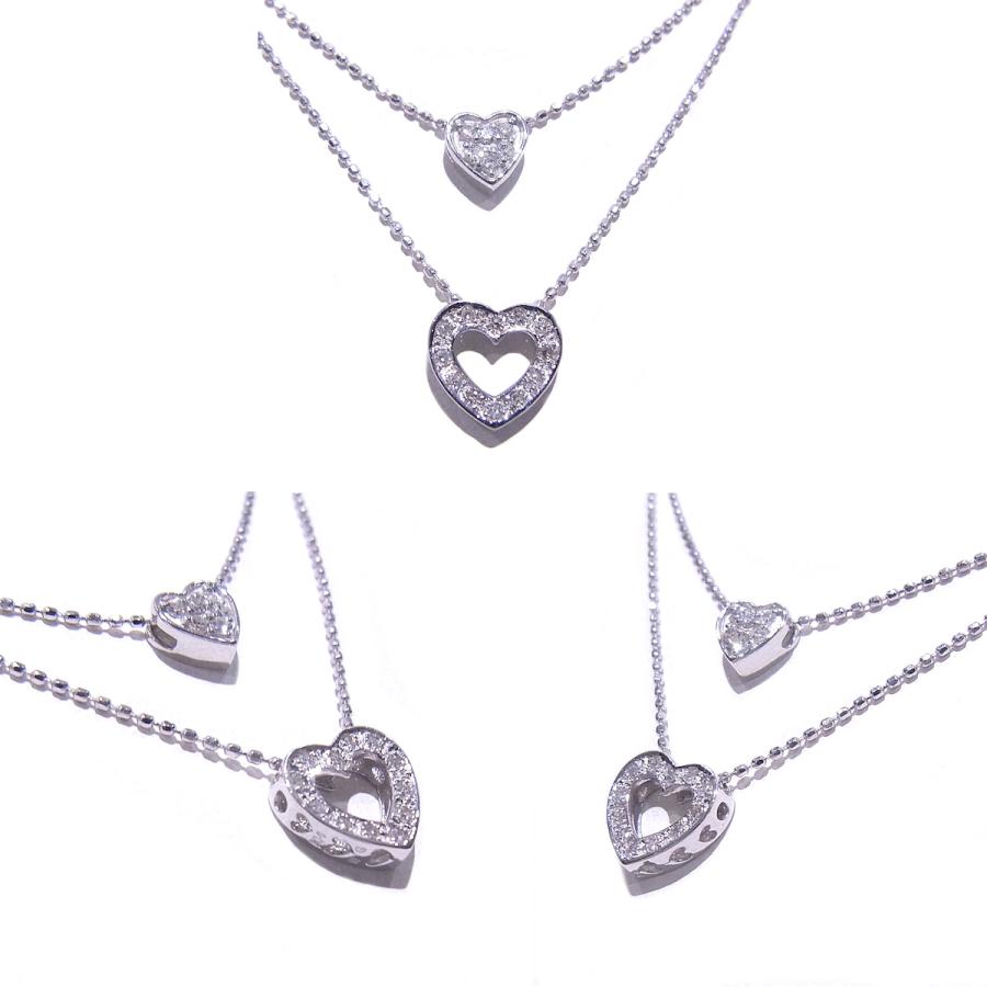 K14WG ITALYホワイトゴールドハートネックレス♡ K14WG ITALY ハート ネックレス ペンダント