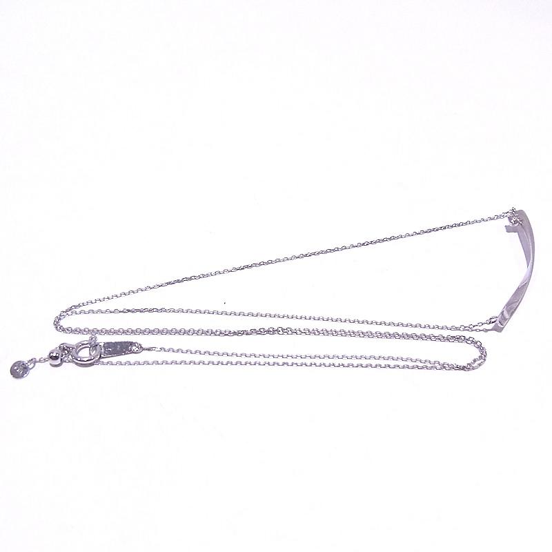 K10WG ホワイトゴールド ダイヤモンド0.03ct デザインネックレス