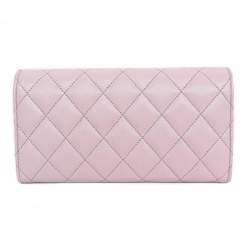 CHANEL シャネル ホック付き長財布 キャビアスキン マトラッセ