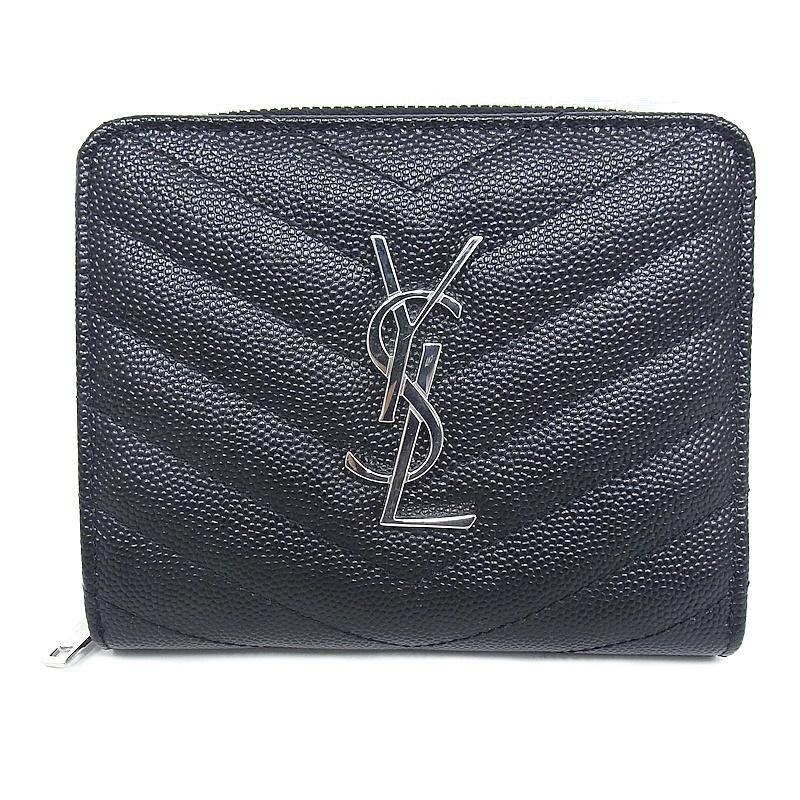 SAINT LAURENT サンローラン YSL 2つ折り財布 レザー モノグラム  