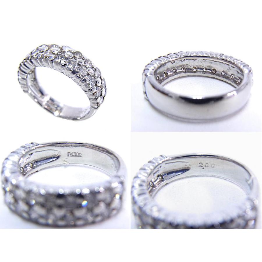 指輪 Pt1000 プラチナ　ダイヤリング 合計2.00ct　2列ダイヤ 【中古】【程度A】【質屋出品】【ノーブランド】の画像