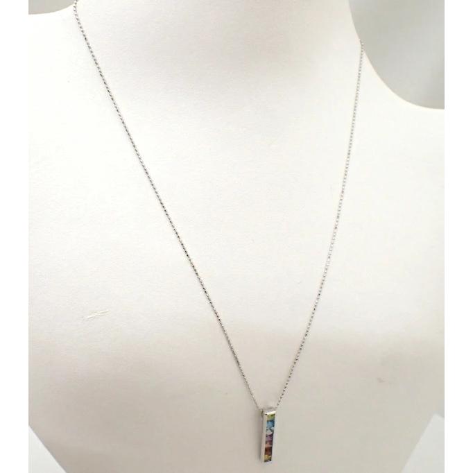 K10WG　ホワイトゴールド　ネックレス デザイン　マルチストーン 【中古】【程度A-】【ノーブランド】_1
