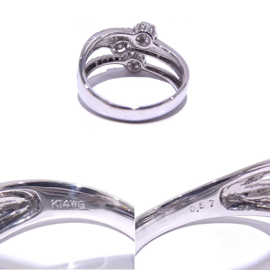 指輪 K14WG ホワイトゴールド ノーブランド リング ダイヤ 0.57ct 