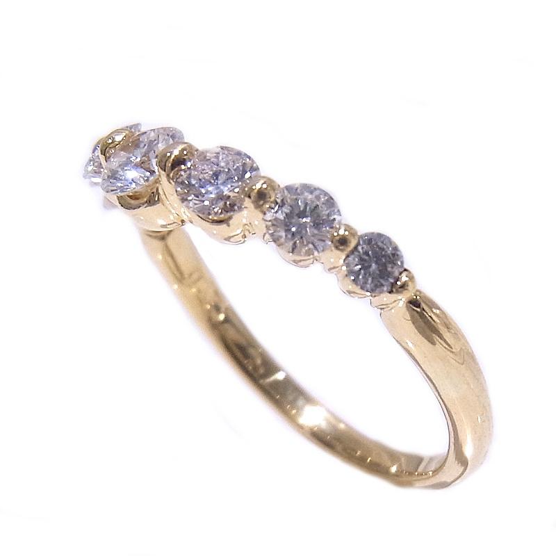 750　K18　YG　イエローゴールド 指輪 ダイヤ合計0.71ct　ノーブランド　リング 【中古】【程度A】【美品】の画像