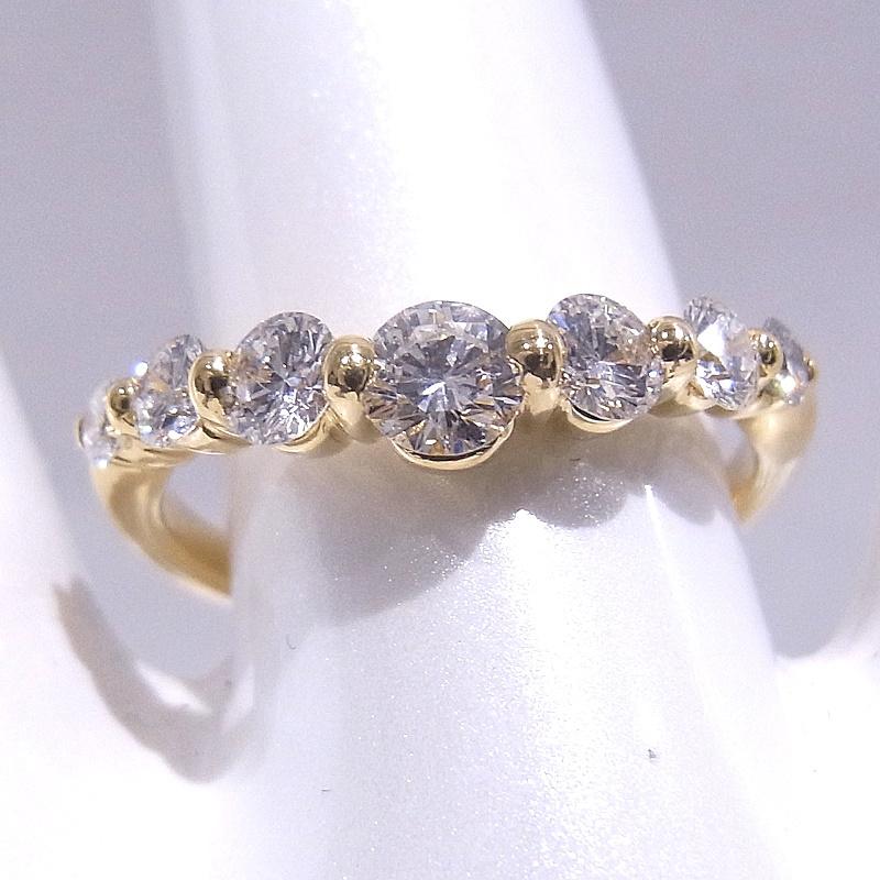750　K18　YG　イエローゴールド 指輪 ダイヤ合計0.71ct　ノーブランド　リング 【中古】【程度A】【美品】の画像