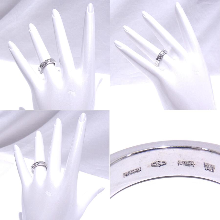 BVLGARI　ブルガリ ダブルロゴリング 1Pダイヤ 750 18K　WG　ホワイトゴールド 約8号 【中古】【程度A】【美品】の画像