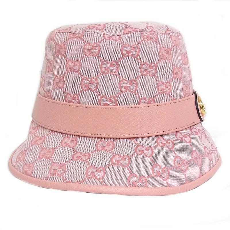 GUCCI（グッチ） 帽子 ハット ピンク GGキャンバス バケットハット