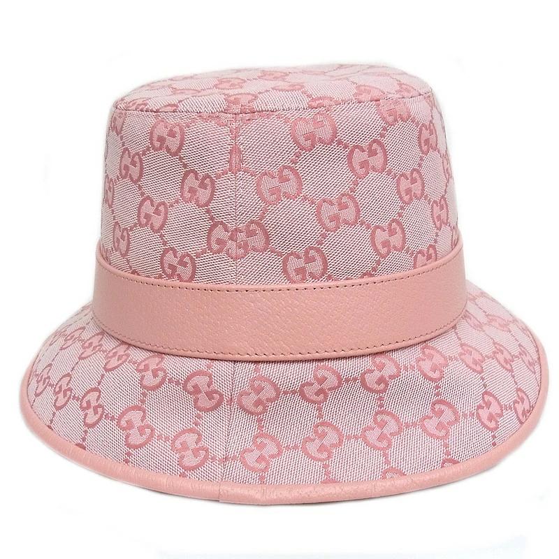 GUCCI（グッチ） 帽子 ハット ピンク GGキャンバス バケットハット
