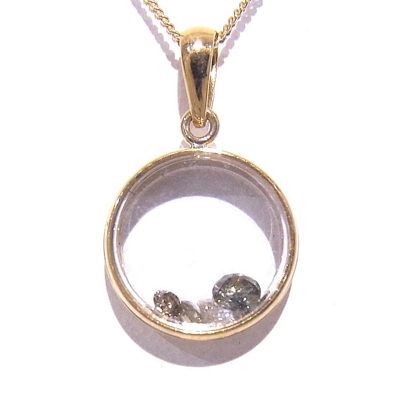 750 K18 YG イエローゴールド ダイヤモンド0.31ct ネックレス ガラス 
