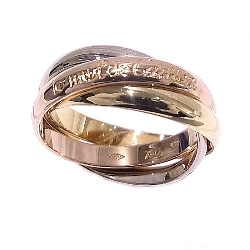 Cartier カルティエ 750YG×WG×PG 3連　トリニティ リング Cartier（カルティエ） トリニティリング スリーカラーゴールド 750YG