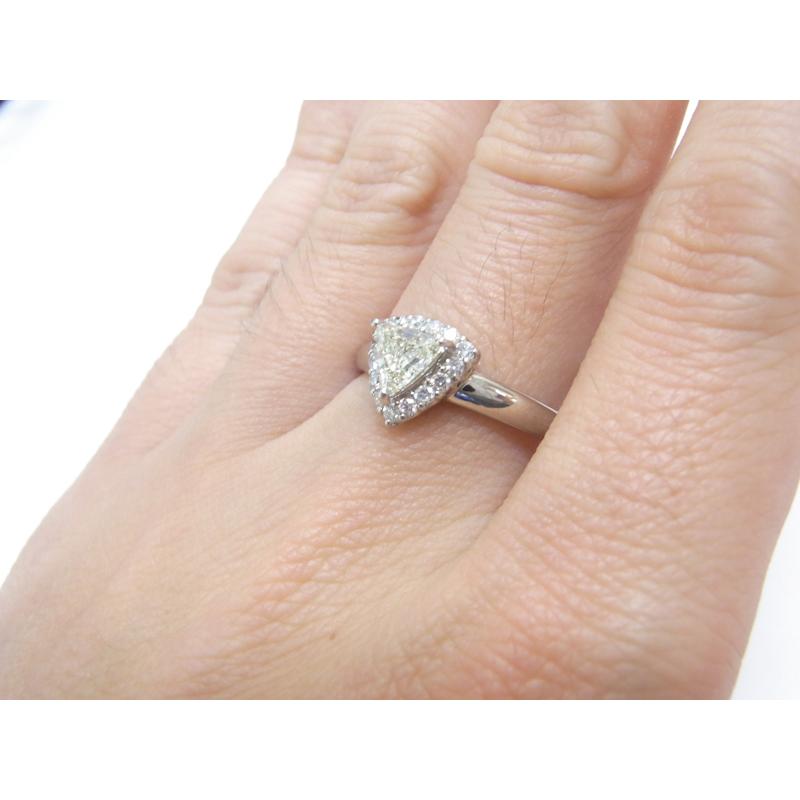 指輪　Pt900　プラチナ　ダイヤリング イエローダイヤ　0.539ct　 ダイヤモンド　合計0.24ct 【中古】【程度A+】【新品仕上げ済み】の画像