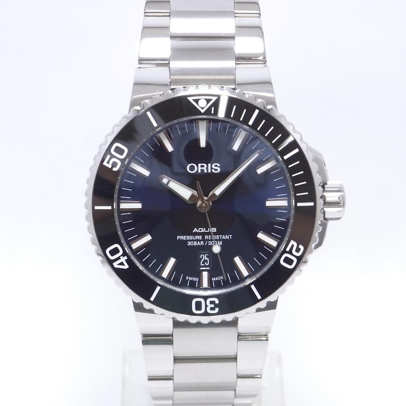 ORIS オリス アクイス デイト 01 733 7730 4135 ネイビー文字盤 メンズ 