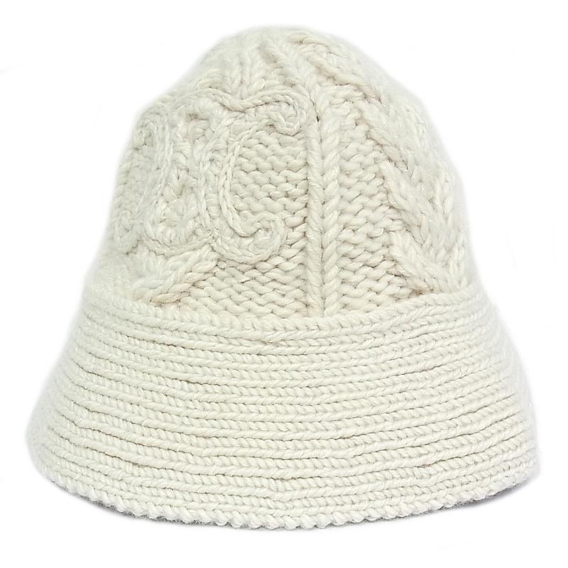 【正規品】CELINE トリオンフ クロシェ ニット帽 / アランアルパカウール CELINE セリーヌ ニット帽 2AD760K34.01OW レディース