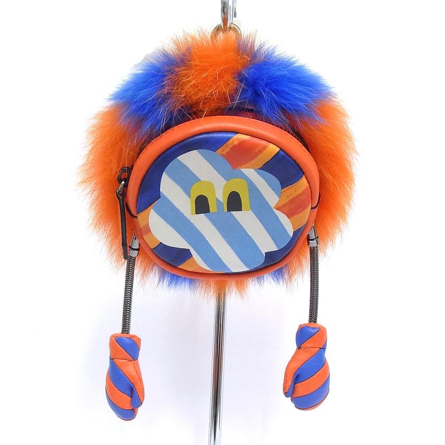 【中古品】FENDI フェンディ チャーム キーホルダー ポーチ ズッカ柄 FENDI（フェンディ） ポーチ キーホルダー バッグチャーム 7AR549