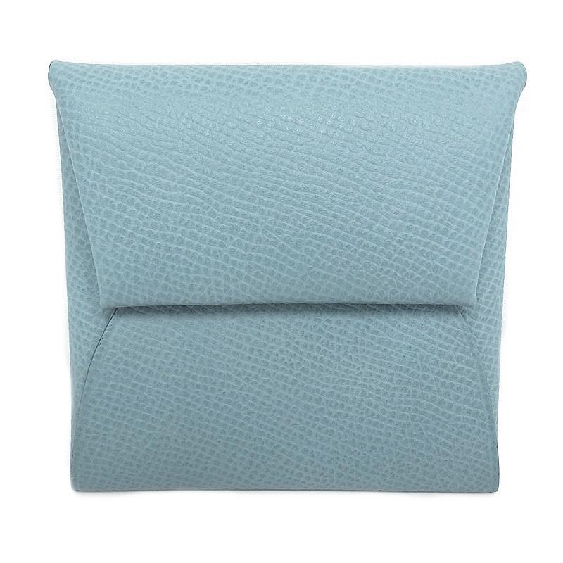 HERMES（エルメス） バスティア コインケース ブルー シルバー金具 □K
