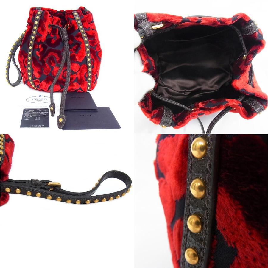 PRADA PRADA プラダ 巾着バッグ ポーチ BN1818 レーヨン/シルク