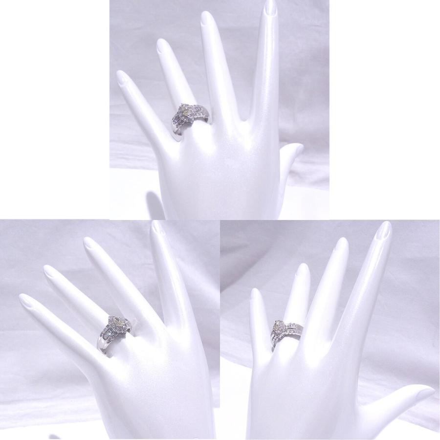 指輪 Pt900 プラチナ ダイヤリング イエローダイヤ 0.317ct メレダイヤモンド 合計0.85ct【中古】【程度A+】【新品仕上げ済み】の画像