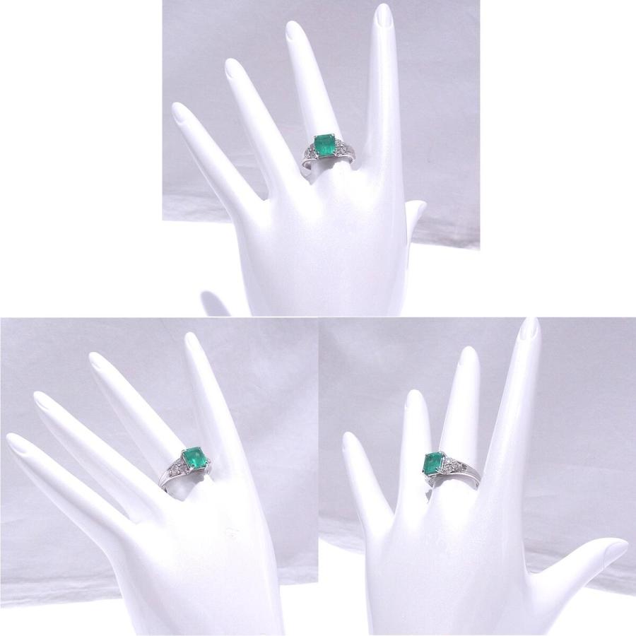 Pt1000　プラチナ　指輪　エメラルド 1.85ct ダイヤモンド 0.42ct　ノーブランド　リング　約12.5号 【中古】【程度A】【美品】の画像