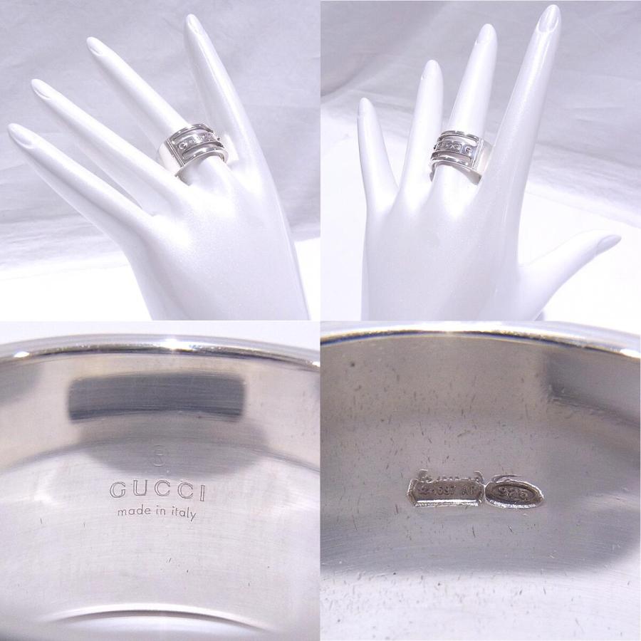 GUCCI グッチ GUCCI ロゴ入りリング シルバー SV925 指輪 ＃18 【中古  