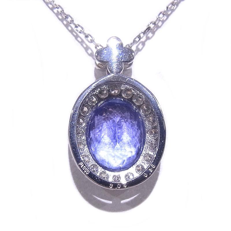 Pt950/900　プラチナ　ネックレス タンザナイト3.04ct　ダイヤ0.35ct　天然ゾイサイト 【中古】【程度A】【美品】の画像