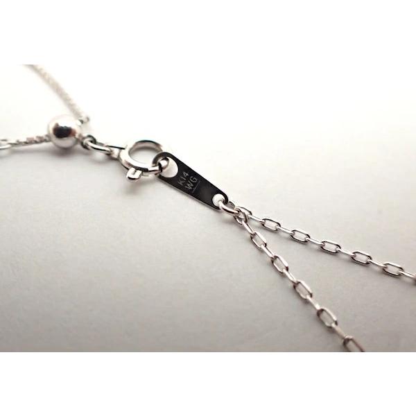 ネックレス　K14　WG　ホワイトゴールド 2連　チェーンネックレス 【中古】【程度A】【ノーブランド】の画像