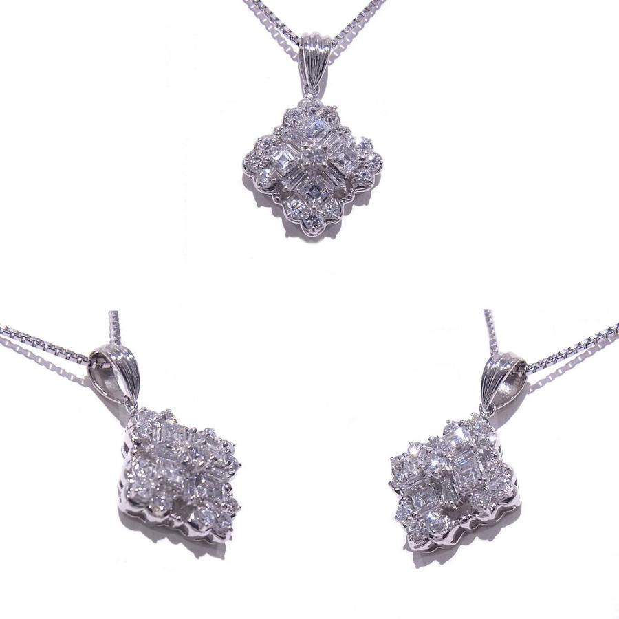 Pt900/850　プラチナ　ネックレス デザイン　ダイヤ0.40ct 【中古】【程度A】【ノーブランド】の画像