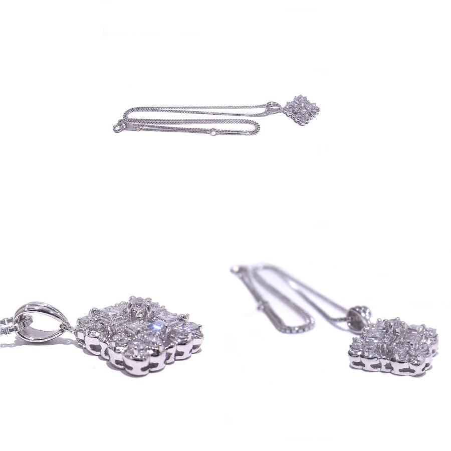 Pt900/850　プラチナ　ネックレス デザイン　ダイヤ0.40ct 【中古】【程度A】【ノーブランド】の画像