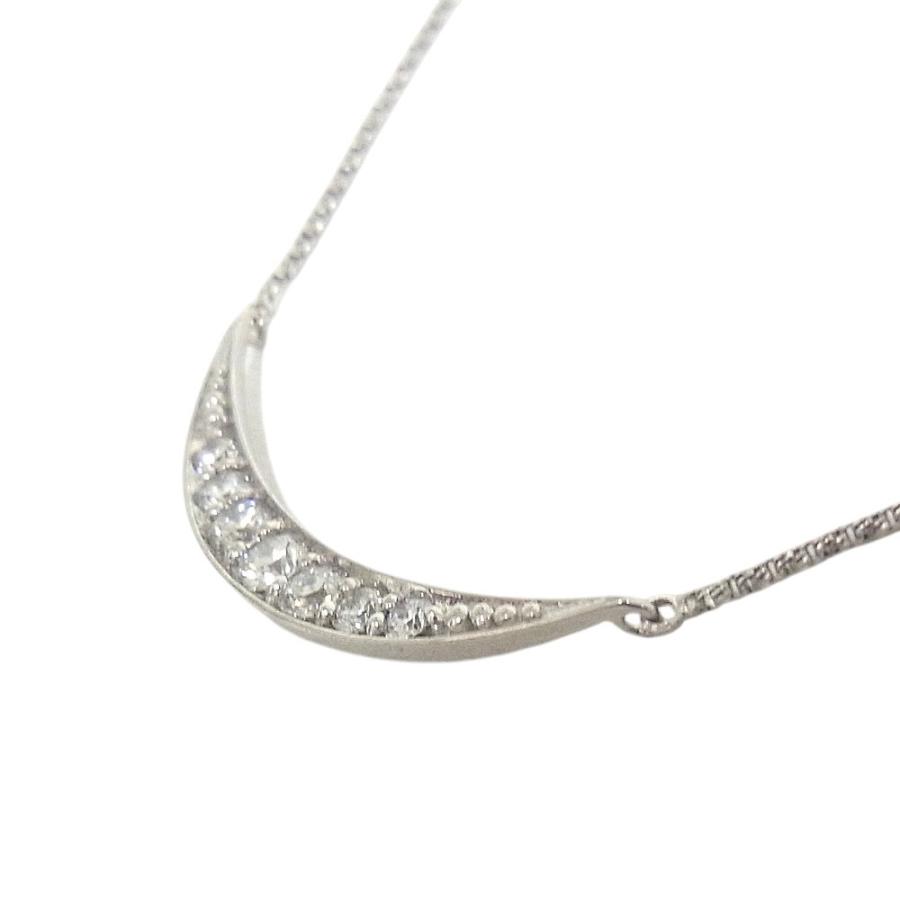 750　K18WG　ホワイトゴールド　ネックレス ダイヤ0.30ct　デザインネックレス 【中古】【程度A】【ノーブランド】の画像