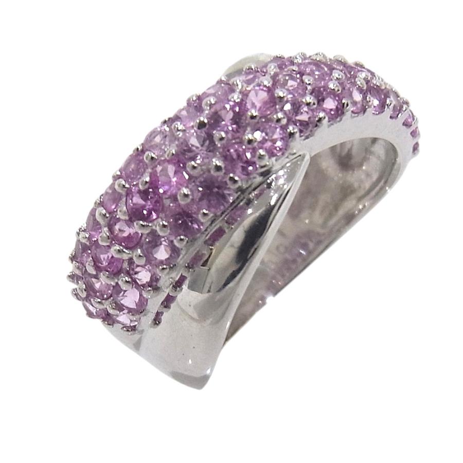 750　K18WG　ホワイトゴールド 指輪 ピンクサファイア1.30ct　ノーブランド　リング 【中古】【程度A】【美品】の画像
