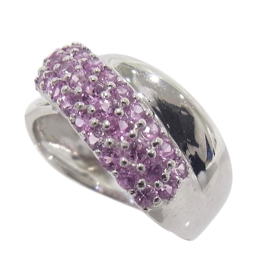 750　K18WG　ホワイトゴールド 指輪 ピンクサファイア1.30ct　ノーブランド　リング 【中古】【程度A】【美品】の画像
