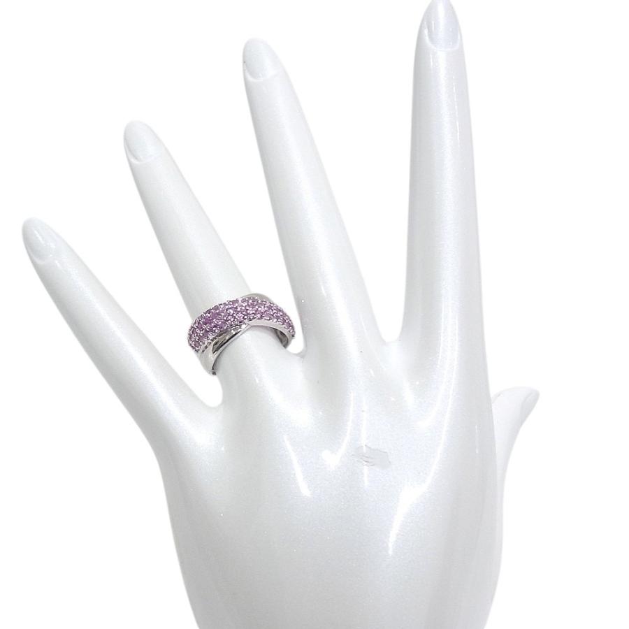750　K18WG　ホワイトゴールド 指輪 ピンクサファイア1.30ct　ノーブランド　リング 【中古】【程度A】【美品】の画像