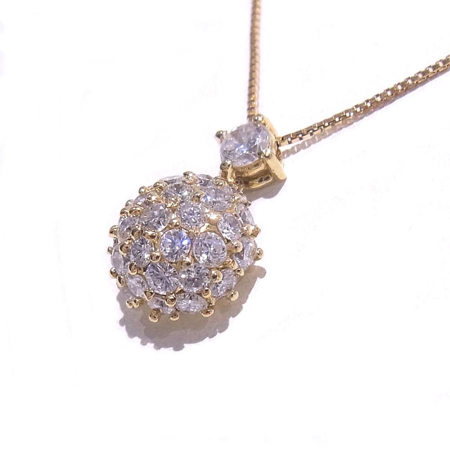 ネックレス　750　K18　YG　イエローゴールド ダイヤモンド　合計1.25ct　デザインネックレス 【中古】【程度A】【ノーブランド】の画像