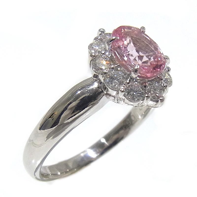 指輪　Pt900　プラチナ　リング ピンクサファイア1.292ct　ダイヤ0.52ct 【中古】【程度A】【美品】の画像