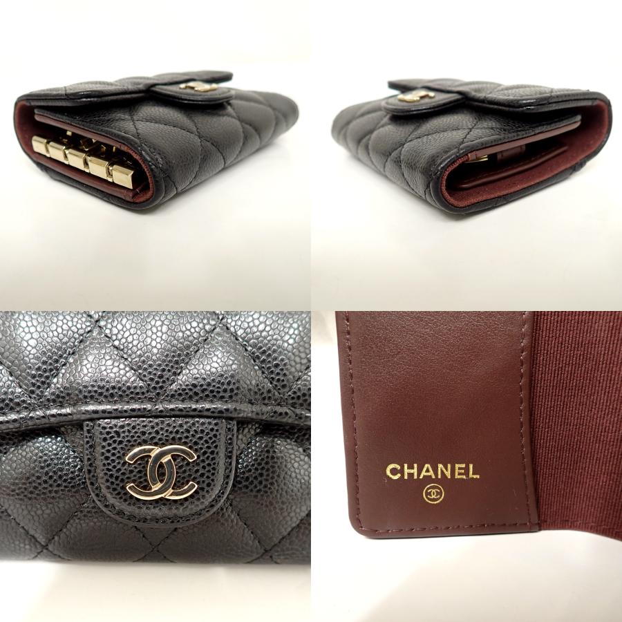 CHANEL（シャネル） キーケース キャビアスキン マトラッセ ブラック