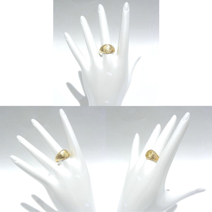 指輪　750　K18　YG　イエローゴールド リング　インディアンコインモチーフ 【中古】【程度A】【極上美品】の画像