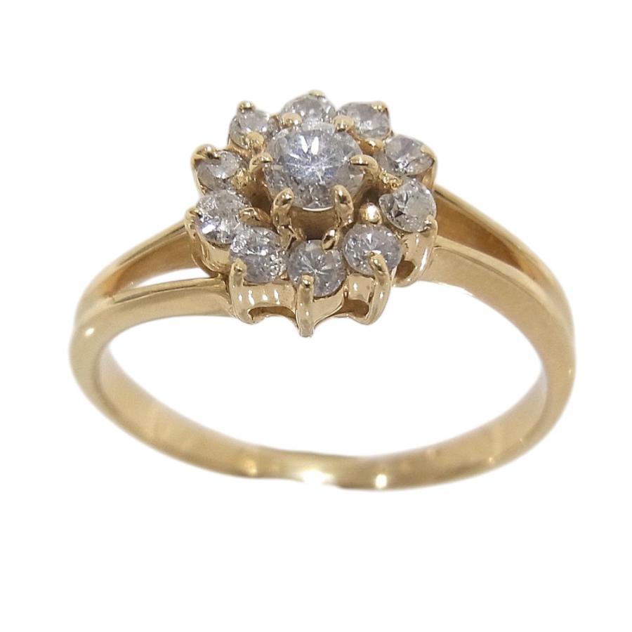K18YG　イエローゴールド 指輪 ダイヤモンド　0.30ct ノーブランド　リング 【中古】【程度A】【美品】