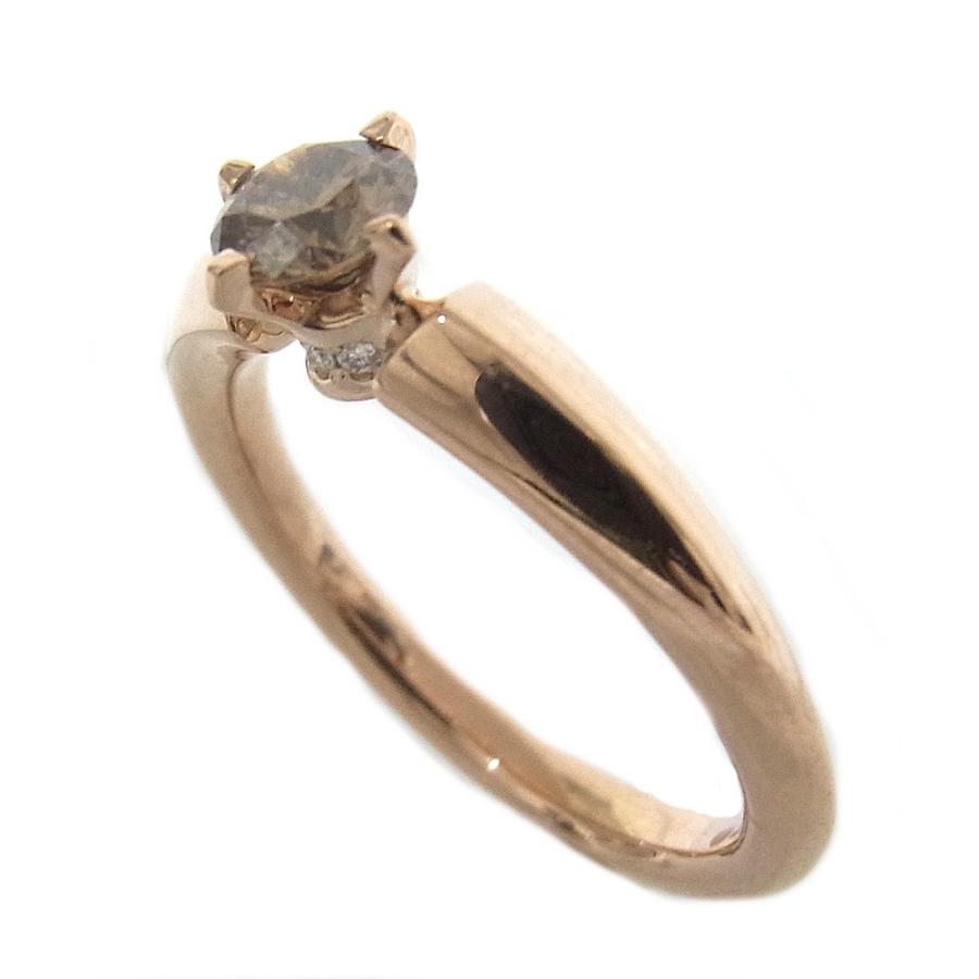 カシケイ Kashikey THE SOLITAIRE リング 指輪 ソリティア ダイヤ 0.32ct/0.01ct K18PG ブラウンダイヤ【中古】【程度A】【美品】の画像
