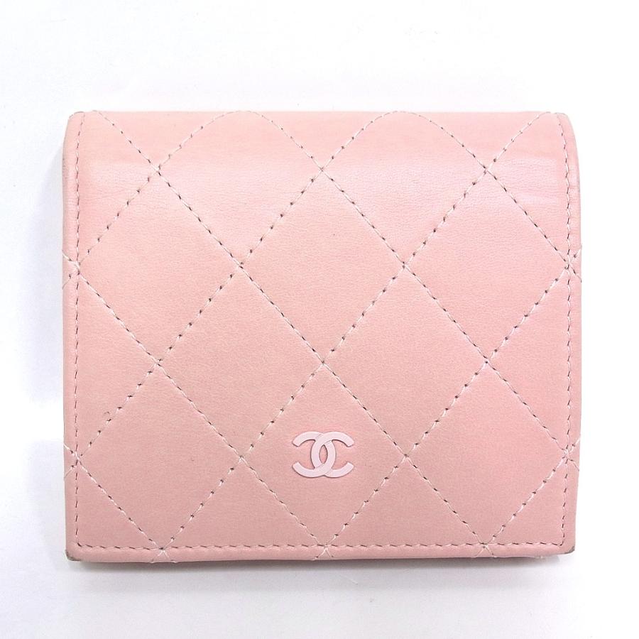 シャネル　CHANEL　二つ折り財布 AP3178　マトラッセ　ピンク　ココマーク ラムスキン　スモール ウォレット CHANEL（シャネル） 二つ折り財布 AP3178 マトラッセ ピンク ココ