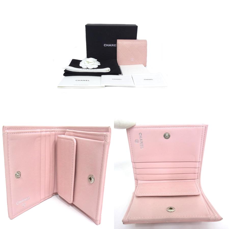 シャネル　CHANEL　二つ折り財布 AP3178　マトラッセ　ピンク　ココマーク ラムスキン　スモール ウォレット CHANEL（シャネル） 二つ折り財布 AP3178 マトラッセ ピンク ココ