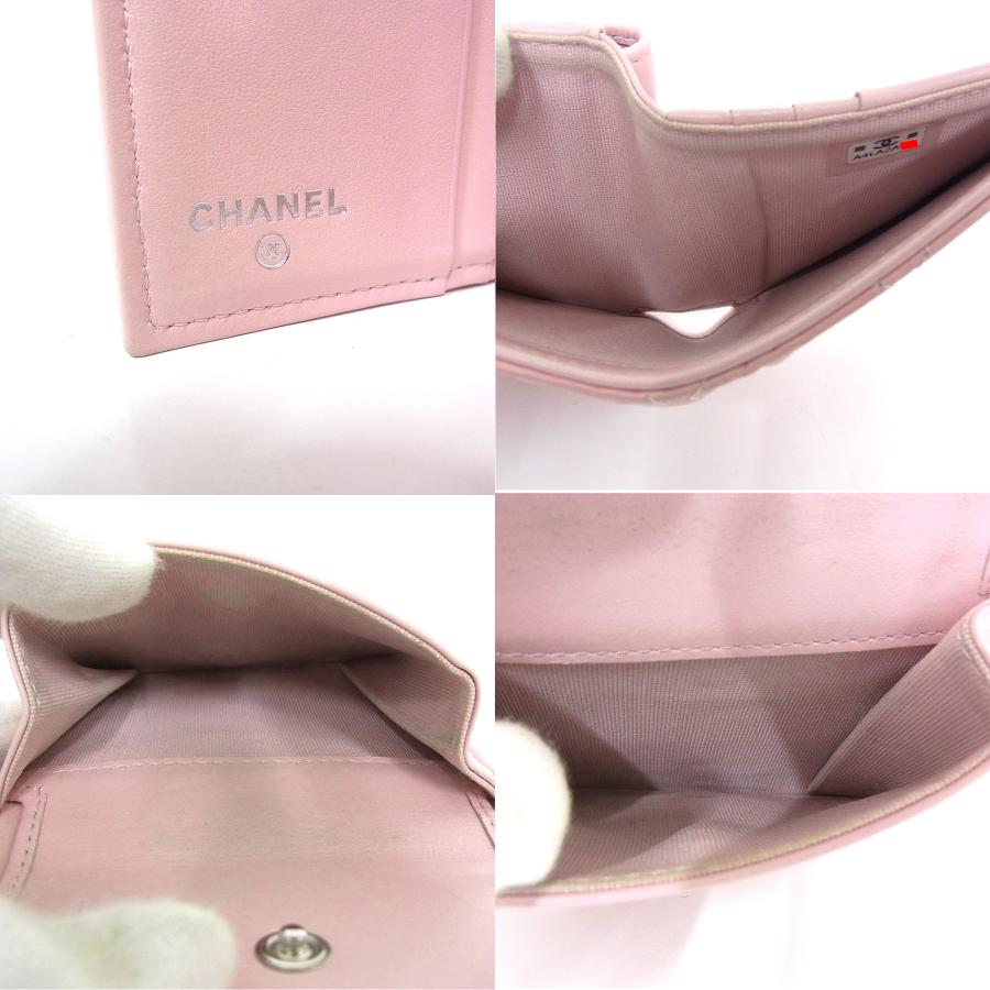 CHANEL（シャネル） 二つ折り財布 AP3178 マトラッセ ピンク ココ 