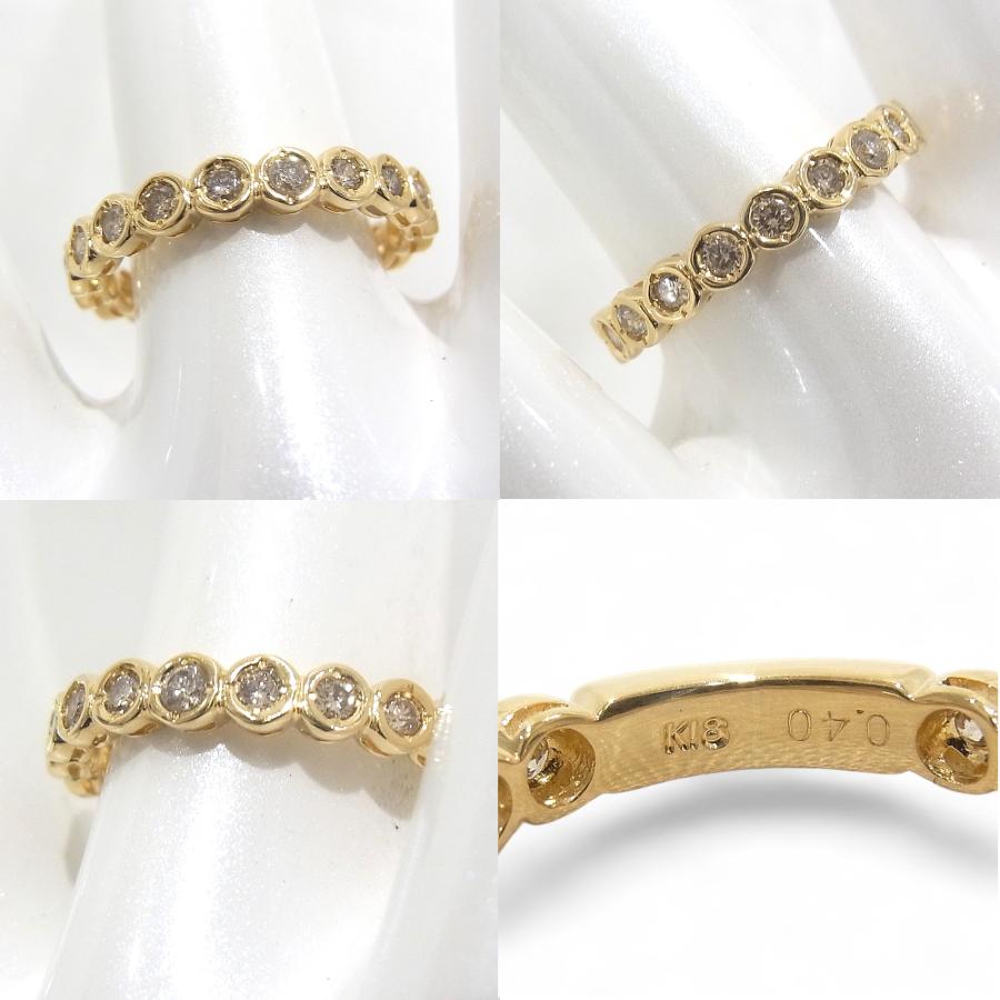 K18YG　イエローゴールド 指輪 ダイヤモンド　0.40ct ノーブランド　リング 【中古】【程度A】【美品】の画像