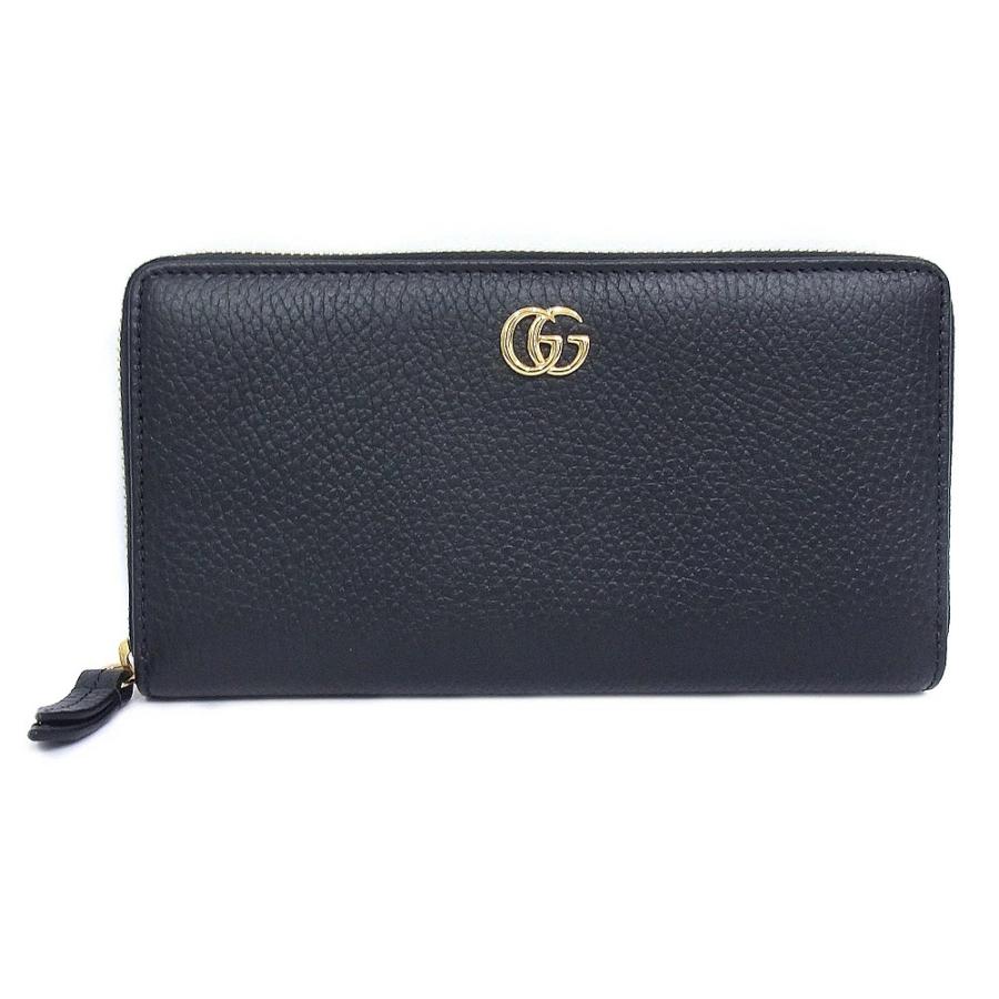 GUCCI（グッチ） ラウンドファスナー 長財布 456117 GGマーモント NERO