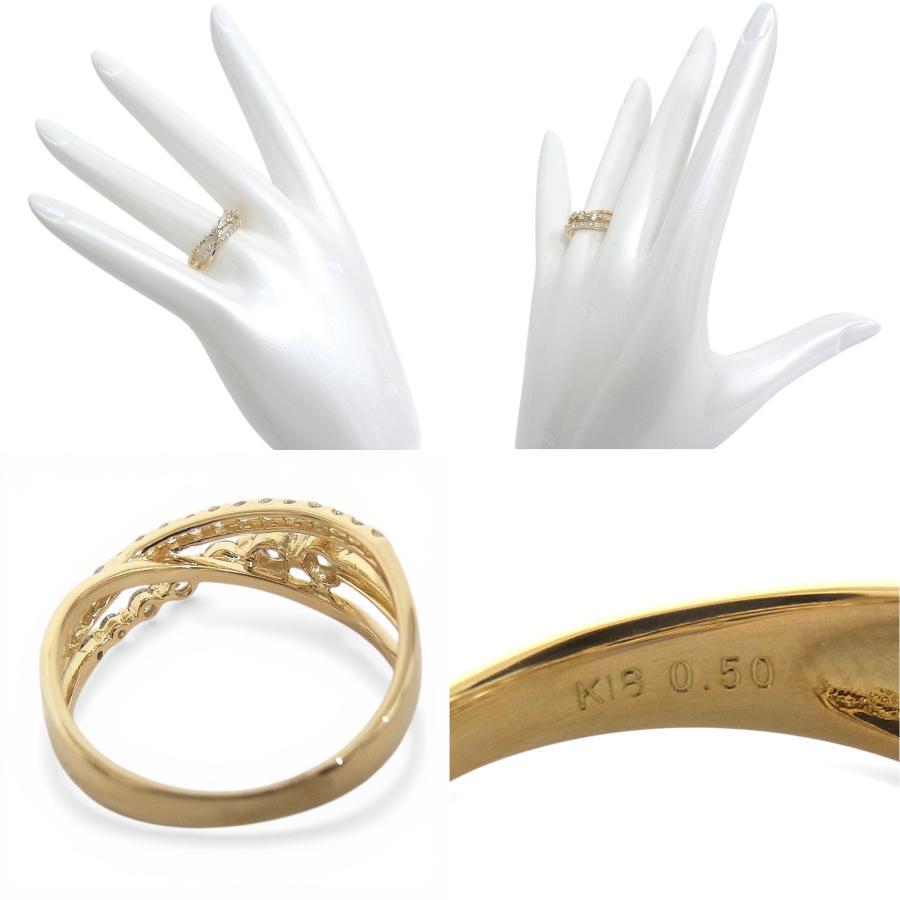 K18YG　イエローゴールド 指輪 ダイヤモンド　0.50ct ノーブランド　リング 【中古】【程度A】【美品】の画像