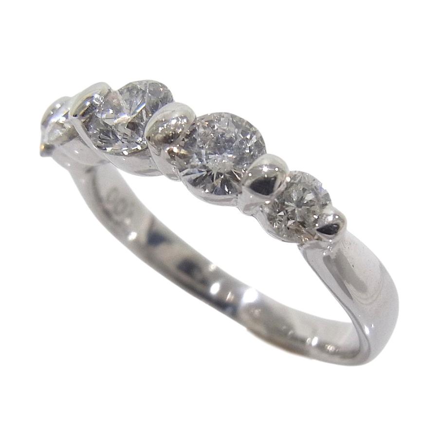 K14　WG　ホワイトゴールド 指輪　ダイヤ合計1.00ct　ノーブランド　リング 【中古】【程度A】【美品】の画像
