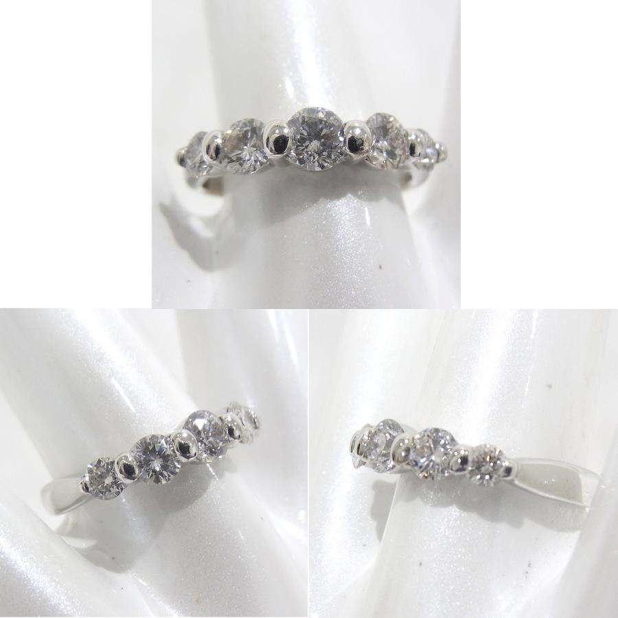 K14　WG　ホワイトゴールド 指輪　ダイヤ合計1.00ct　ノーブランド　リング 【中古】【程度A】【美品】の画像