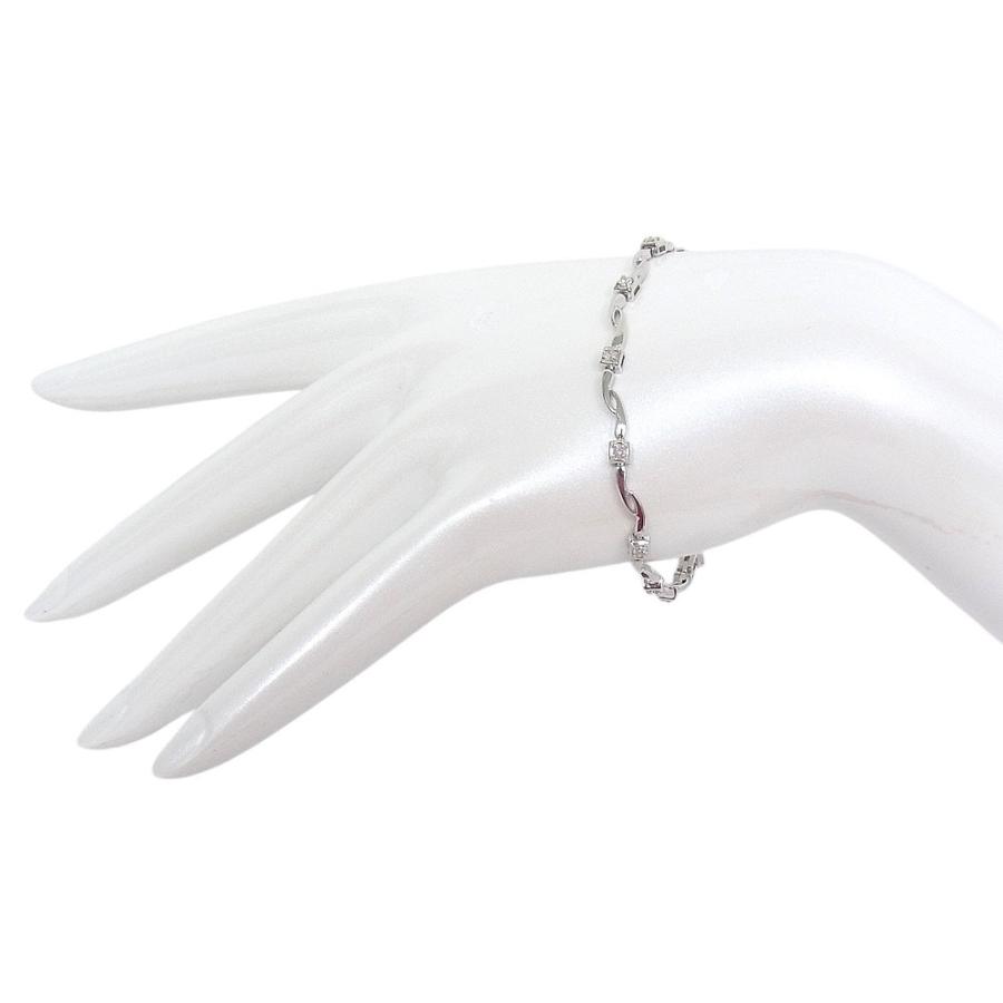 750　K18WG　ホワイトゴールド ダイヤ0.35ct　ブレスレット 【中古】【程度A】【美品】の画像